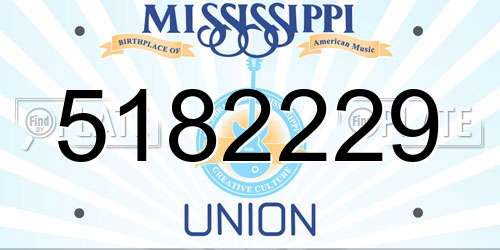 5182229 Mississippi License Plate