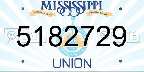 5182729 Mississippi License Plate