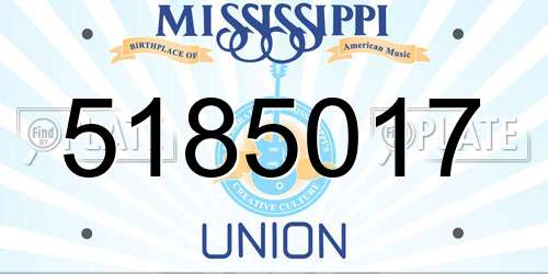 5185017 Mississippi License Plate