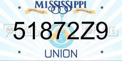 51872Z9 Mississippi License Plate