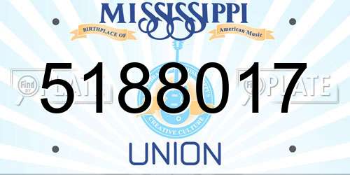 5188017 Mississippi License Plate