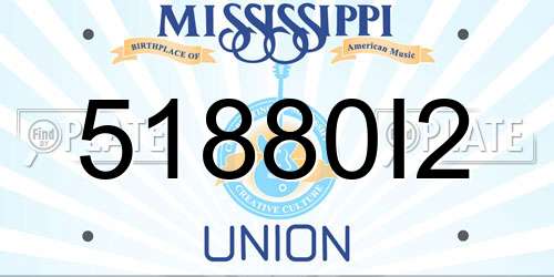 51880I2 Mississippi License Plate