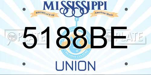 5188BE Mississippi License Plate