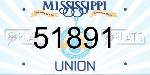 51891 Mississippi License Plate