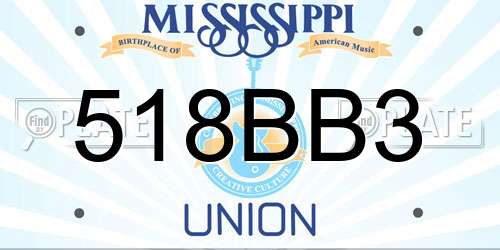 518BB3 Mississippi License Plate