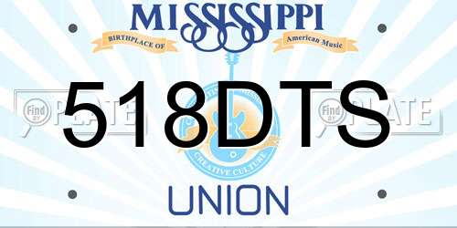 518DTS Mississippi License Plate