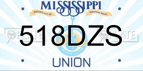518DZS Mississippi License Plate