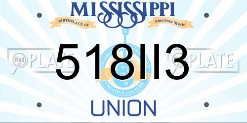 518II3 Mississippi License Plate