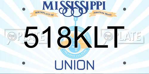 518KLT Mississippi License Plate