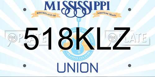 518KLZ Mississippi License Plate