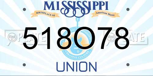 518O78 Mississippi License Plate