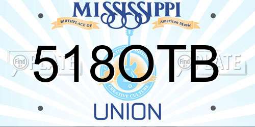 518OTB Mississippi License Plate