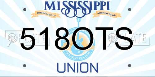 518OTS Mississippi License Plate