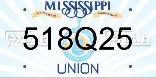 518Q25 Mississippi License Plate