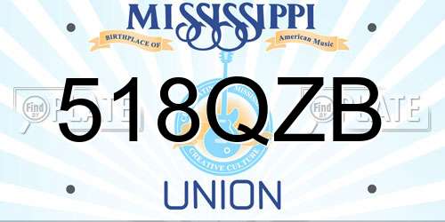 518QZB Mississippi License Plate