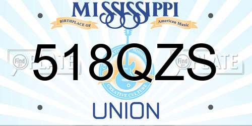 518QZS Mississippi License Plate