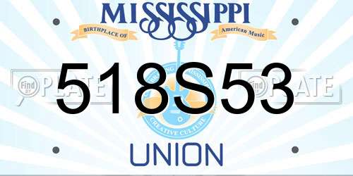 518S53 Mississippi License Plate
