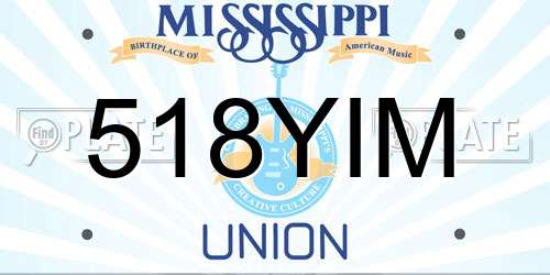 518YIM Mississippi License Plate