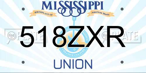 518ZXR Mississippi License Plate