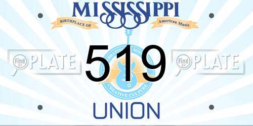 519 Mississippi License Plate