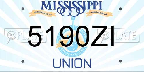 5190ZI Mississippi License Plate