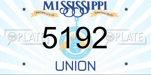 5192 Mississippi License Plate