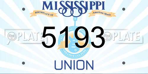 5193 Mississippi License Plate