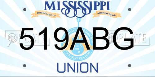 519ABG Mississippi License Plate