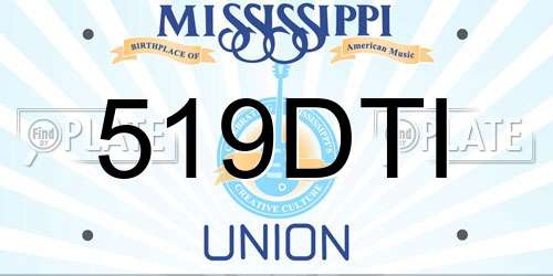 519DTI Mississippi License Plate