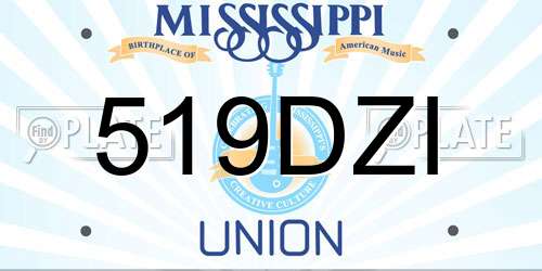 519DZI Mississippi License Plate
