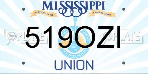 519OZI Mississippi License Plate