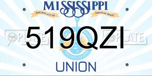 519QZI Mississippi License Plate