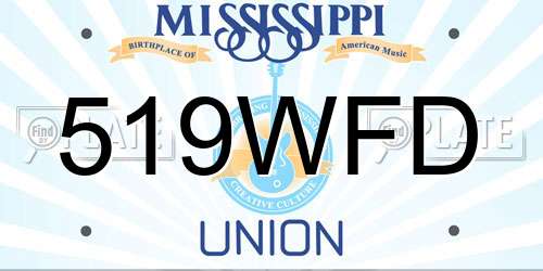 519WFD Mississippi License Plate