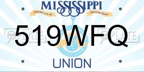 519WFQ Mississippi License Plate
