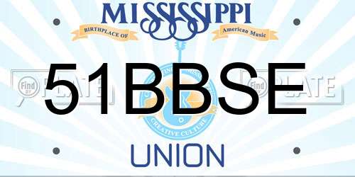 51BBSE Mississippi License Plate