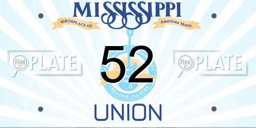 52 Mississippi License Plate