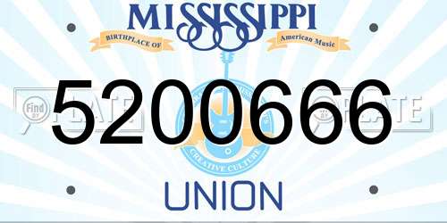 5200666 Mississippi License Plate