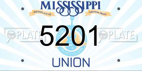 5201 Mississippi License Plate