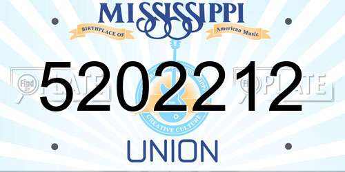 5202212 Mississippi License Plate