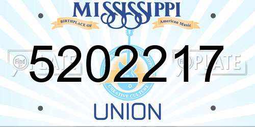 5202217 Mississippi License Plate
