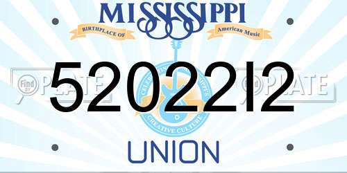 52022I2 Mississippi License Plate