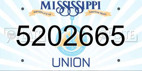 5202665 Mississippi License Plate
