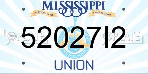 52027I2 Mississippi License Plate