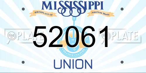 52061 Mississippi License Plate