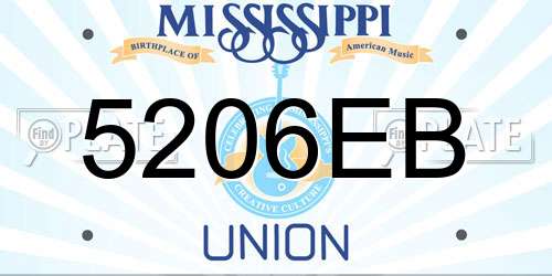 5206EB Mississippi License Plate