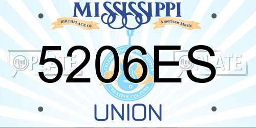 5206ES Mississippi License Plate