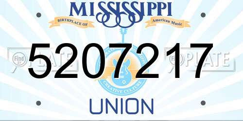 5207217 Mississippi License Plate