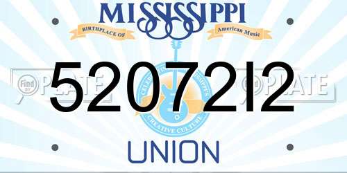 52072I2 Mississippi License Plate