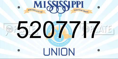 52077I7 Mississippi License Plate