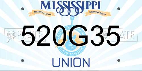 520G35 Mississippi License Plate